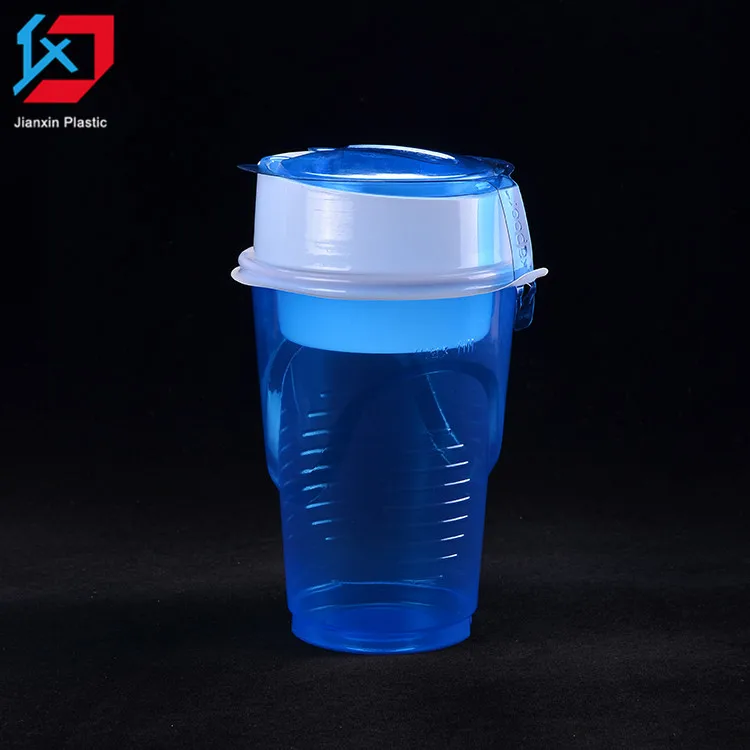 Заводской новый стиль заказной pp пластик забрать закуски и напитки чашка с плоской крышкой