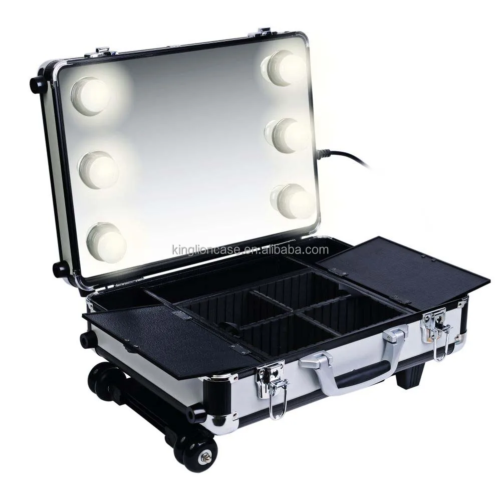 Estuche Para Cosméticos Con Luces,Carrito De Aluminio Con Luces - Buy  Neceser De Maquillaje De Belleza,Caja De Cosméticos De Aluminio Con Luz,Estuche  De Maquillaje Con Espejo Iluminado Product on Alibaba.com