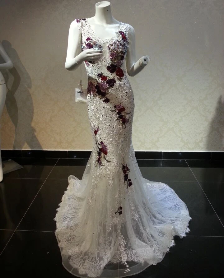 white trumpet gown