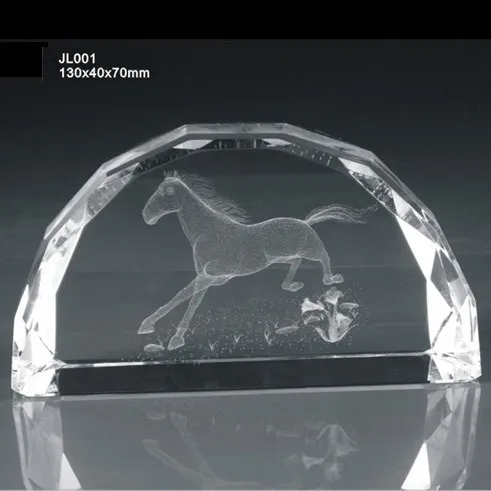 Factory Price Animal Design Crystal 3d Inner Laser Engraving Cube JL004
