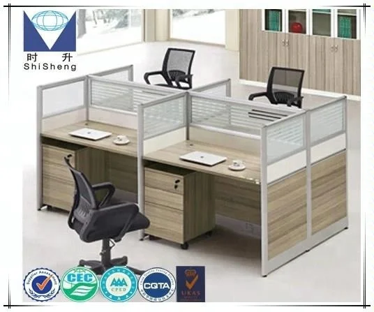 Modern Design Four Person Open Office Cubicle Workstation