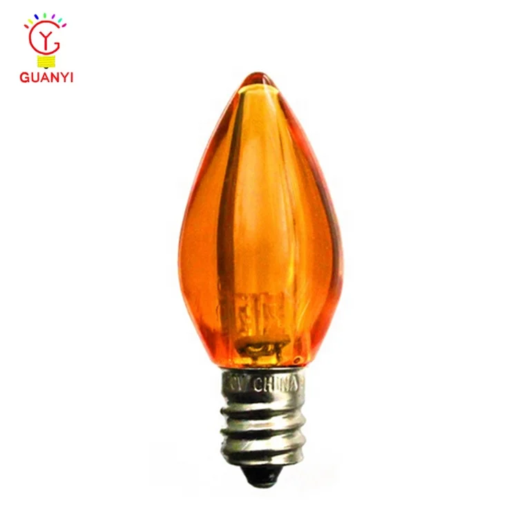 For UL C7 LED Bulb with Smooth Transparent Lighting Red Candle Type