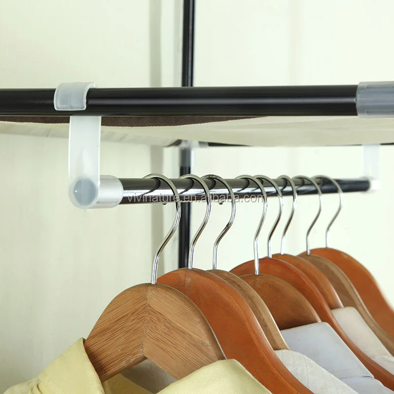 Folding Fabric Portable Bedroom Wardrobe with Metal Frame Non Woven Fabric Large Size Wardrobe