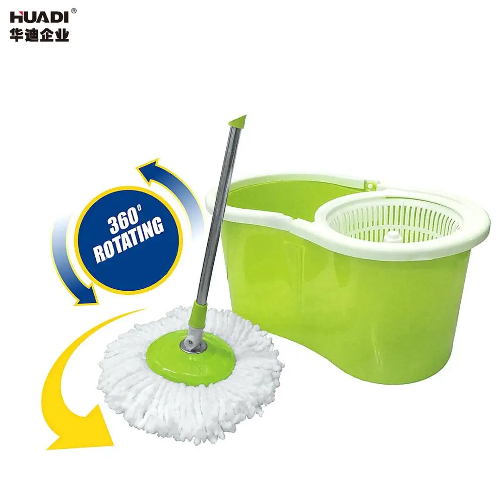 Spin System Mop with Extended Handle 2 Microfiber Mop Heads Easy Rotating Tornado Mop