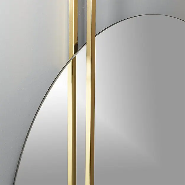 Pendulum Gold Stainless Steel Open Framework Brass Circular Wall Mirror
