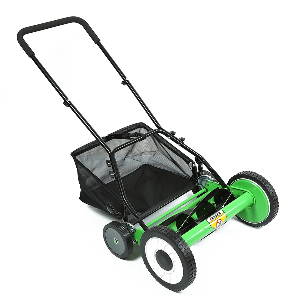 Zero Turn Green Big Push Reel Lawn Mower For Grass Cutting 4-wheeled 16 ...