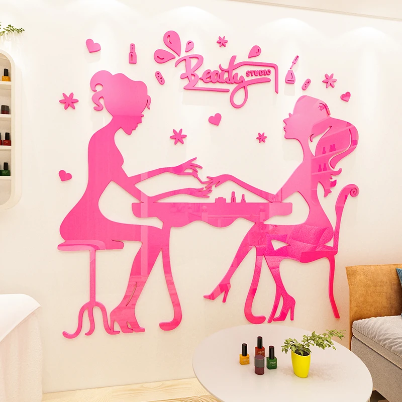 Made In China Nail Girl Acrylic Stickers Are Used For Wall Glass Decoration  Stickers In Beauty Salons And Shops - Buy Made In China Nail Girl Acrylic  Stickers Are Used For Wall