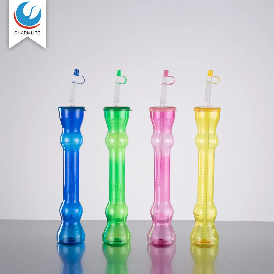 Симпатичные чашки для двора с головой тигра пластиковая чашка длинной шеей и соломинкой