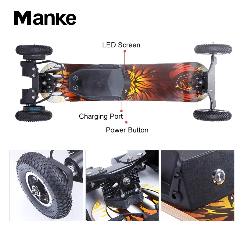 Manke MK031 Off Road Electric Skateboard with Truck Wheels