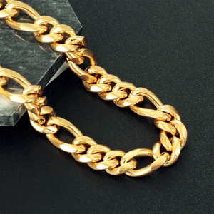 Best Quality 18K Gold Plated Cuban Link Chain Necklace Hip Hop Style with Zircon for Wedding Engagement or Gift