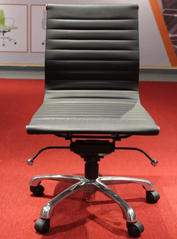 Mid Back Modern Task Executive Desk White Office Chair No Arms For