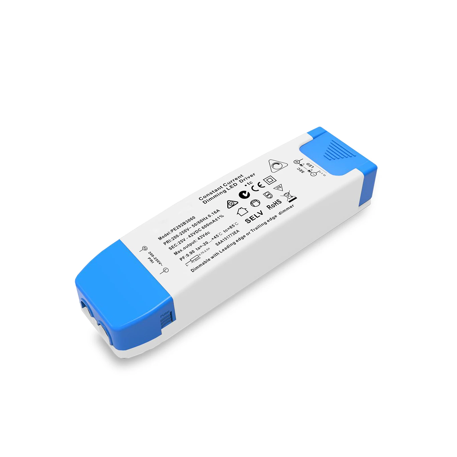 Source PE292B2455 550ma triac constant current dimmable led driver 25-42V on