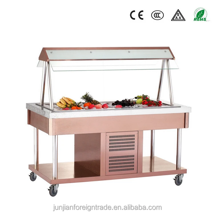 Buffet Table Top Cold Food Refrigerated Display Cooler for Display Salad