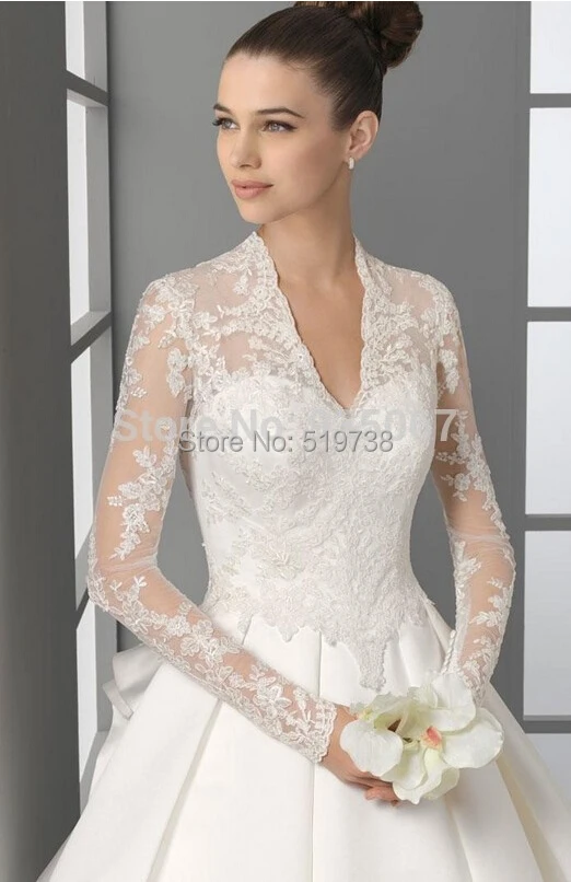 Wedding Lace Bolero Shawl Cover Up Bridal Best Custom Made Lace V Neck Long Sleeves Bridal Jacket Wedding Bolero Wrap Bridalworld With For Dress