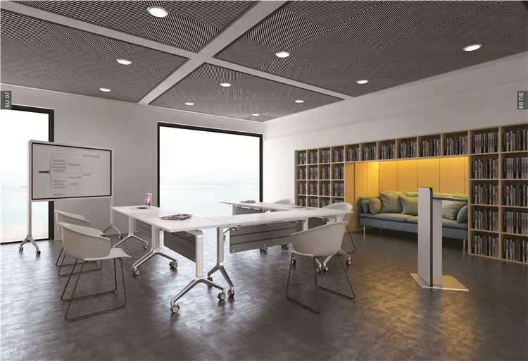 E1 MDF Conference Work Table Combination Folding Training Desks with Modern Chairs Desk Office Furniture Design Wooden 3 Years