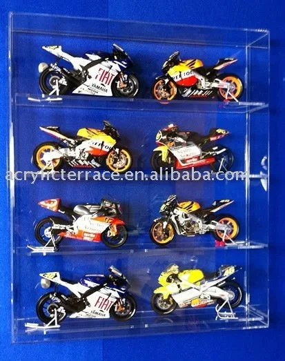 4 Shelves Acrylic Model Wall Display Case for 1:12 Scale Motorcycles 