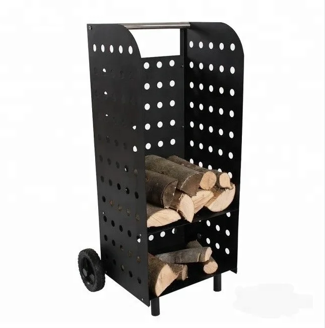 Log Carrying and Storage Box Trolley Firewood Cart Basket Log Holder