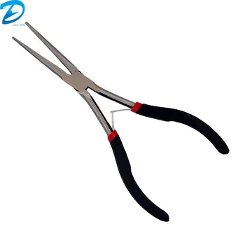 Diy Grade Long Needle Nose Pliers Carbon Steel Tools with Soft Grip PVC Handle Clamping Crimping Cutting Wire OEM Customizable