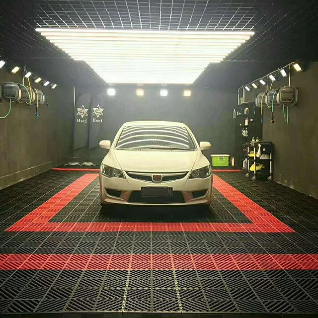 Противоскользящий пластиковый коврик для пола гаража для слива автомобильной мойки