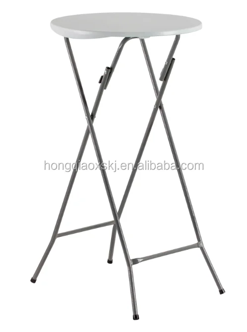 Tavolo Da Giardino Pieghevole Rotondo Bianco 60 Cm – Struttura In Acciaio Nero, Perfetto Per Balcone O Bistrot