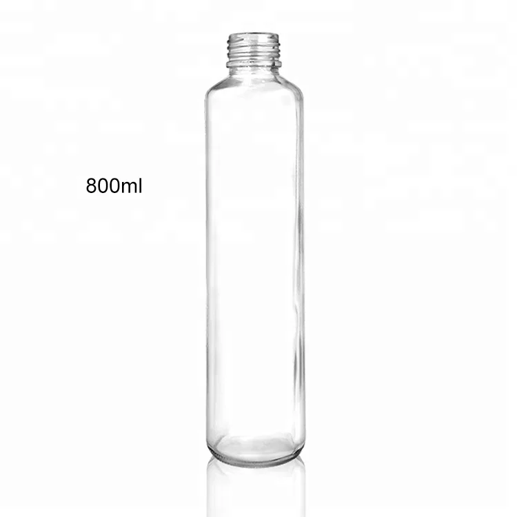 800ml Clear Voss Glass Drinking Water Bottle: Ideal for Beverages