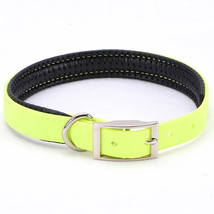 Waterproof Neoprene Padded Soft Orange Pvc Dog Collar,Polyl Coated