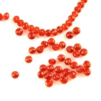 10 Strands/lot Red Color Crystal Spacer Beads Crystal Faceted Rondelle Beads Cheap Beads 2-12mm for Making Diy