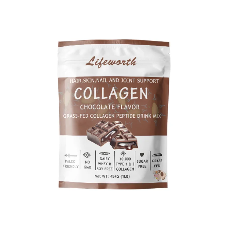 Lifeworth chocolate bovine collagen peptide powder drink