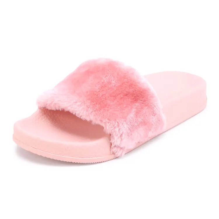 pink slippers with fur