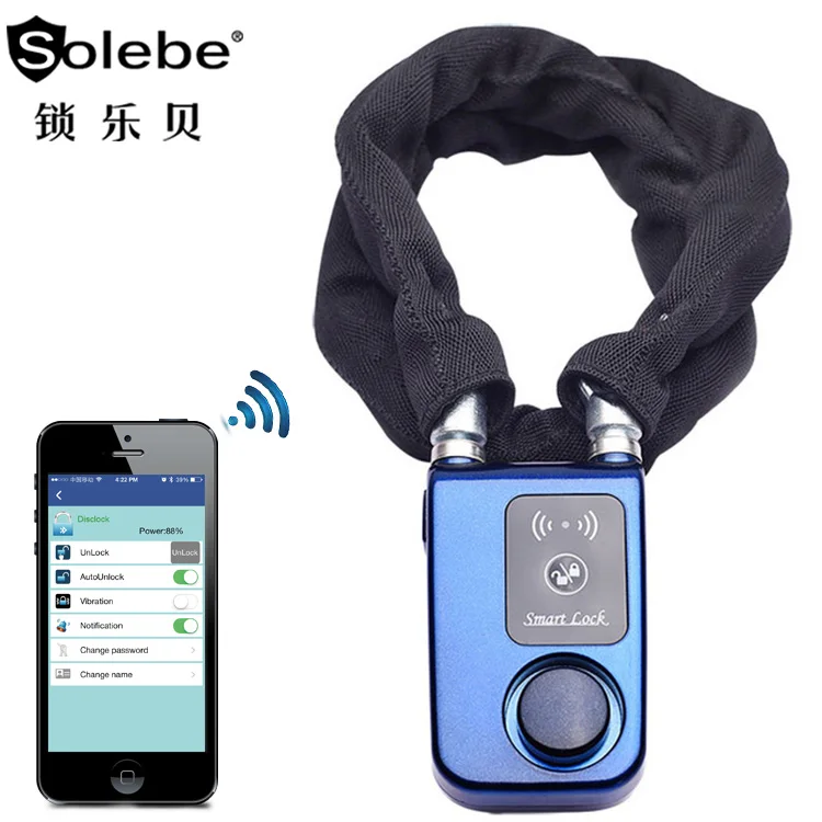 Waterproof Electric Scooter Bicycle Smart Lock 110db Alarm Anti Theft Mobile Phone App Remote Padlock