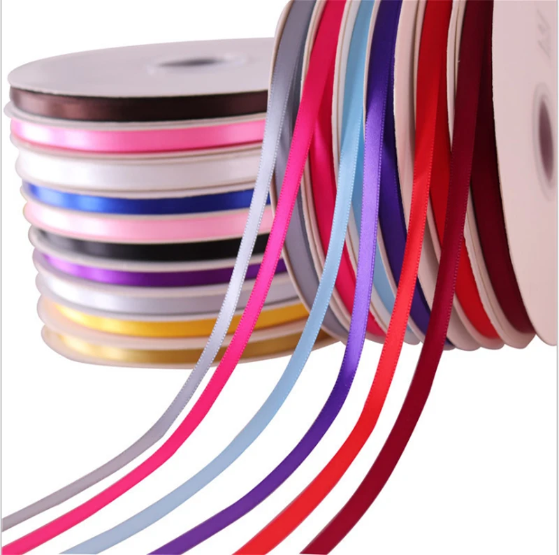 Wholesale Large Stock Solid Color Multicolor Satin Ribbons