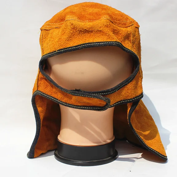 Носимый шлем из воловьей кожи Сварочная шапка кожаная защитная для сварщика