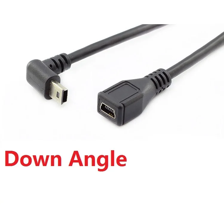 usb type b mini usb female to right angle mini b male extension