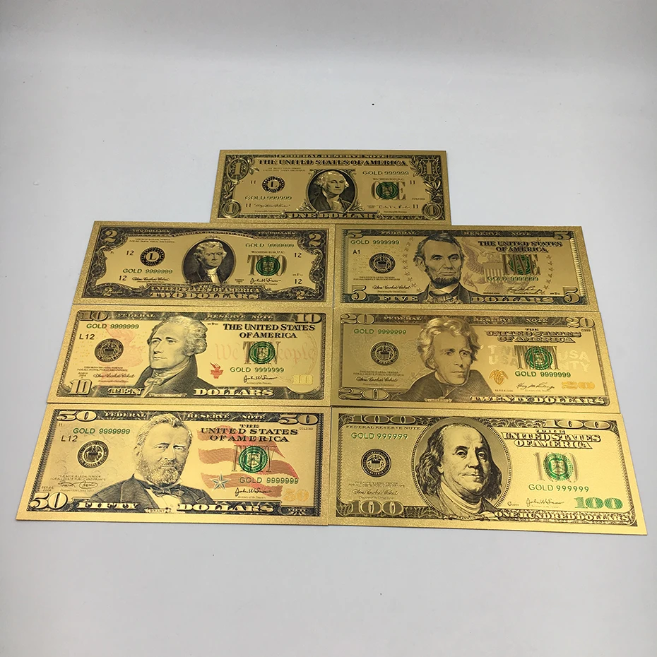 American100dollar 24k Gold Plated Bar Home 1 2 5 10 20 50USD