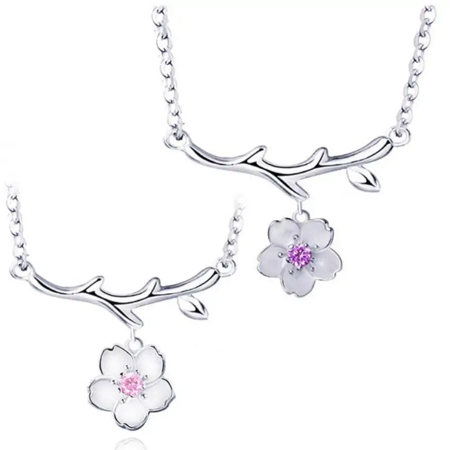 Pink Cherry Blossom Locket Necklace