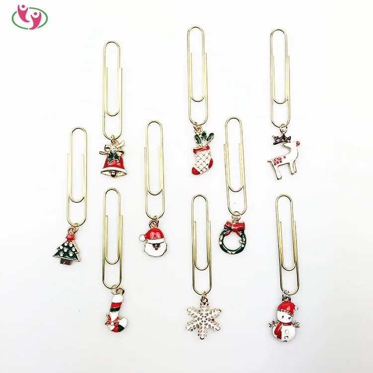 Рождественское праздничное украшение, подвеска в виде книжки, золотой бумажный зажим из нержавеющей стали