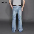 New arrival 2016 Brand mens flared jeans men s bell bottom denim male big horn jean