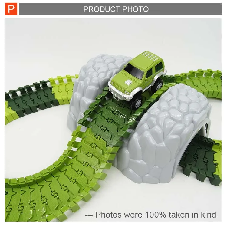 Ept Puzzle Train Track Toy Construction Game Building Block Loop Diy Dinosaur Flexible Slot