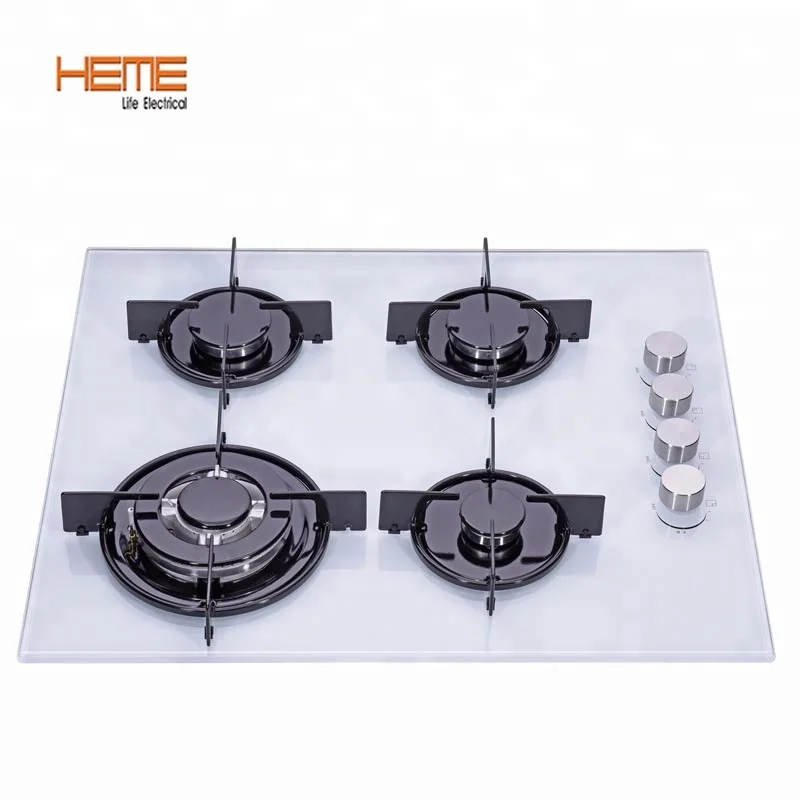 white glass gas stove top