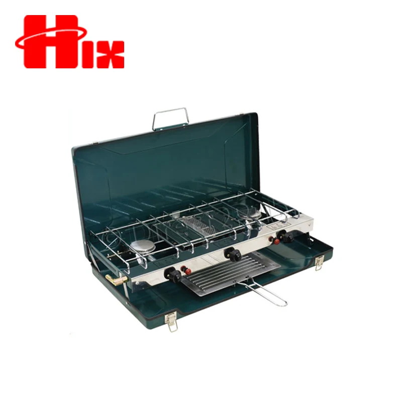 Japanese Cheap 3 burner Table Gas Stove with Glass Cover