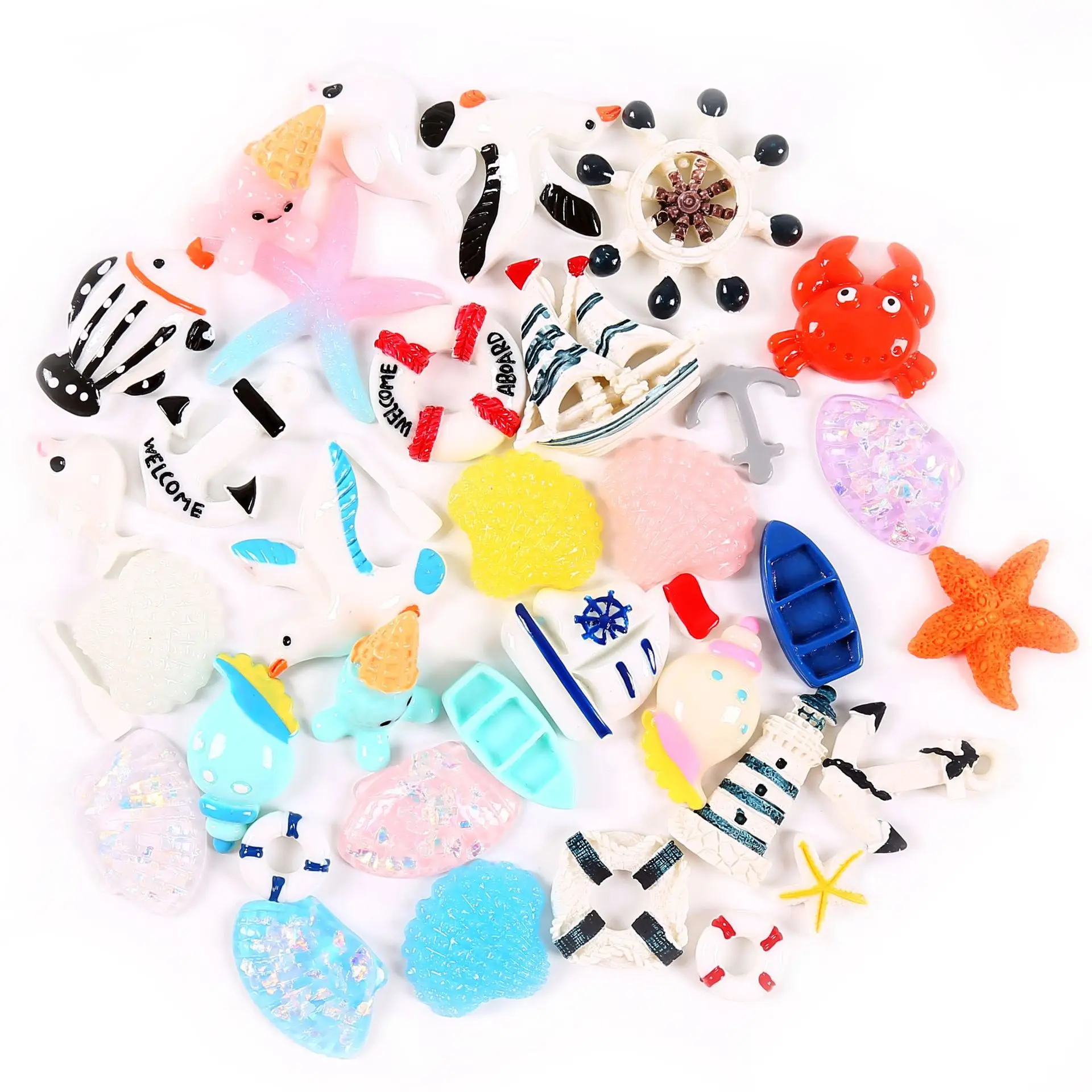 100pcs Ocean Series Charms For Slime Filler Diy Ornament Phone Decoration  Mermaid Charms Clay Slime Supplies Toys - Modeling Clay/slime - AliExpress