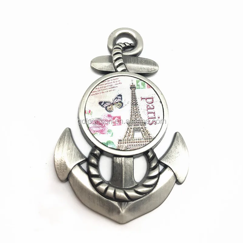 Wholesale Custom Nautical Style Fridge Magnets Marine Life Buoy Ring Rudder Shaped Metal Souvenir Magnet