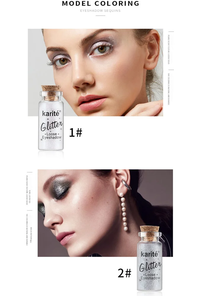 Глаза длительное радужные блестящие макияжа 12 видов цветов водонепроницаемый блеск Свободные Тени для век