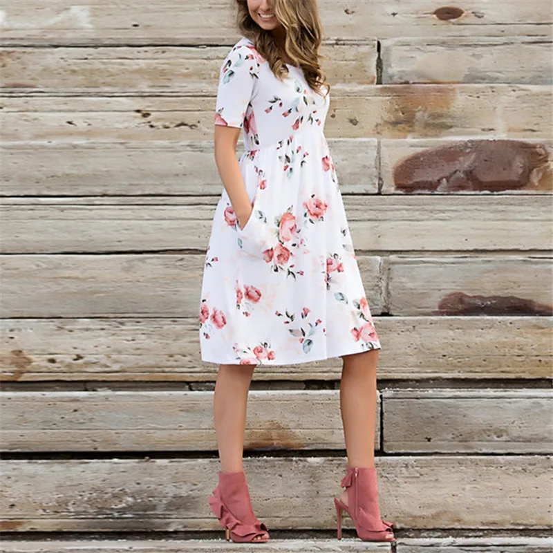 Mama En Ik Zomerjurken Zomer Vlinder Gedrukt Vrouwen Meisjes Jurk Moeder Dochter Bijpassende Kleding Korte Pofmouwen Lange Maxi Jurken Familie Look P15634621
