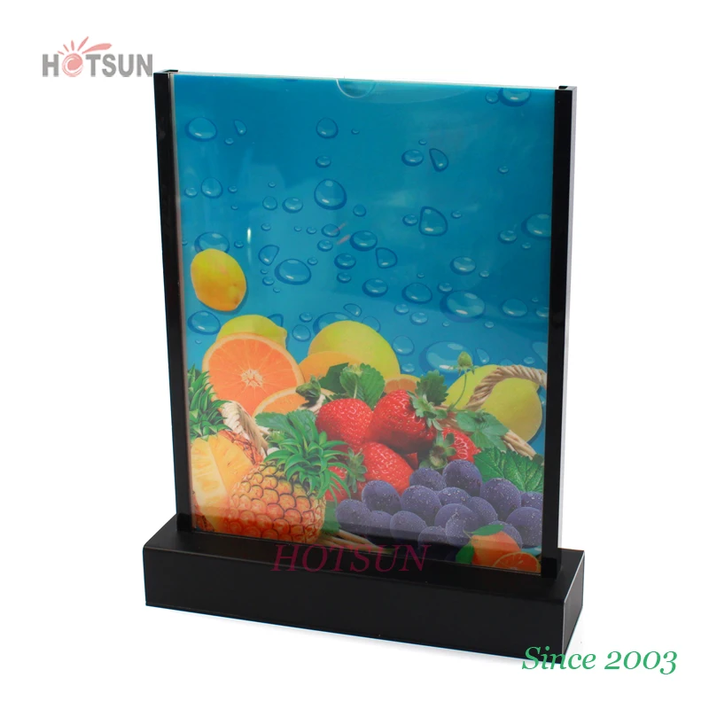 Light up Menu Holder A4 A5 Rechargeable BLACK Menu Led Acrylic Table Tent