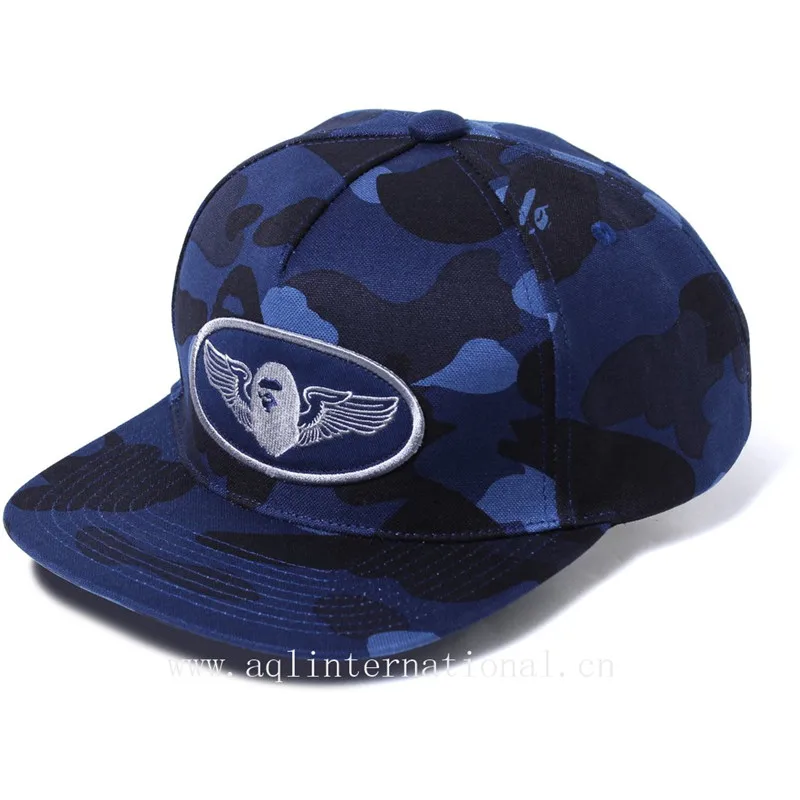 Custom Embroidered Cap Badge Snapback Hat Red Camo Hat