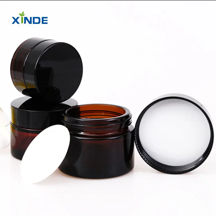 product custom logo 100ml matte amber glass bottle with wood screw cap pump lotion liquid diffuser face mask storage-3