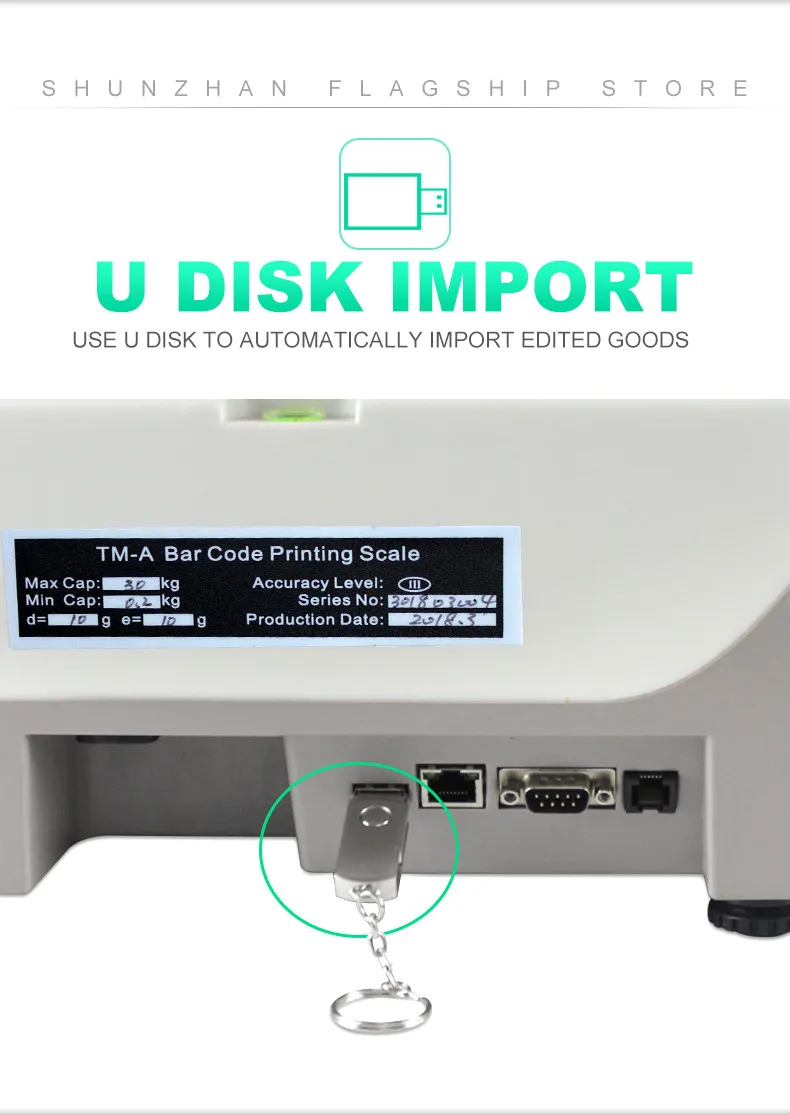 TMA Smart Digital Barcode Scales With Printer Balance With 10000 PLUs Data Storage Capacity Support Spanish Arabic Russian