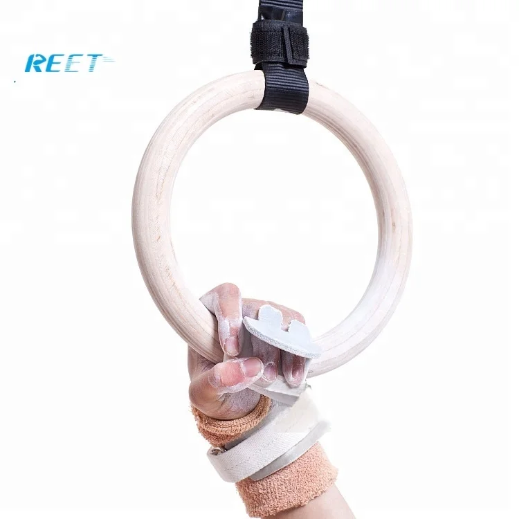 
Оптовая продажа, деревянные гимнастические кольца с пряжками для ремней 