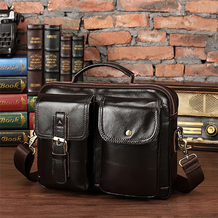 Retro Oil Wax Leather Men's Shoulder Handbag Messenger Bag